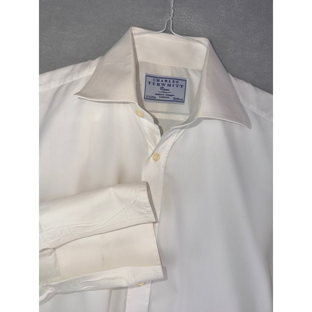Charles Tyrwhitt Classic Fit White French Cuff Dress Shirt 15.5X35 Jermyn St